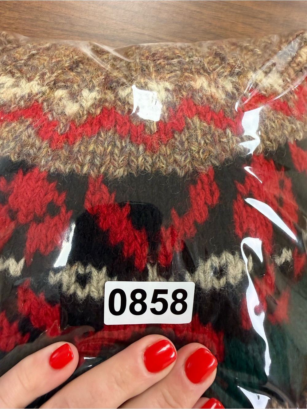 VTG 90s Gap Hand Knit 100% Wool Nordic Fair Isle Sweater Thick Chunky Grandpa M - Picture 9 of 9